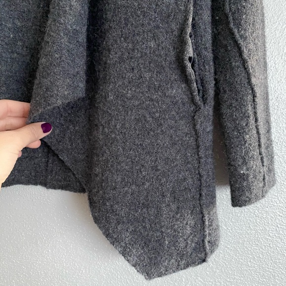 Parkhurst Sweater Size Small Grey 100% Wool Open Front Cardigan Thick Cozy - Picture 6 of 10